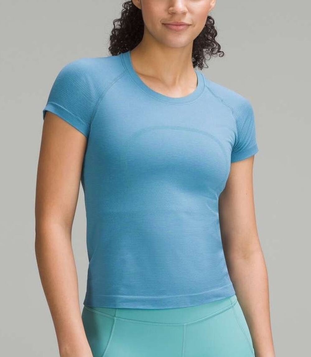 Lululemon Swiftly Tech Race Length Shirt Size 2 Blue Nile Maldives Running Gym